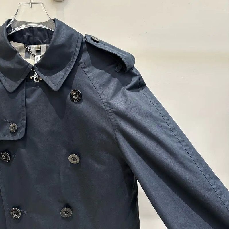 Burberry Burberry Long Black Cotton Double-Breasted Trench Coat Size L / US 10 / IT 46 - 5 Thumbnail