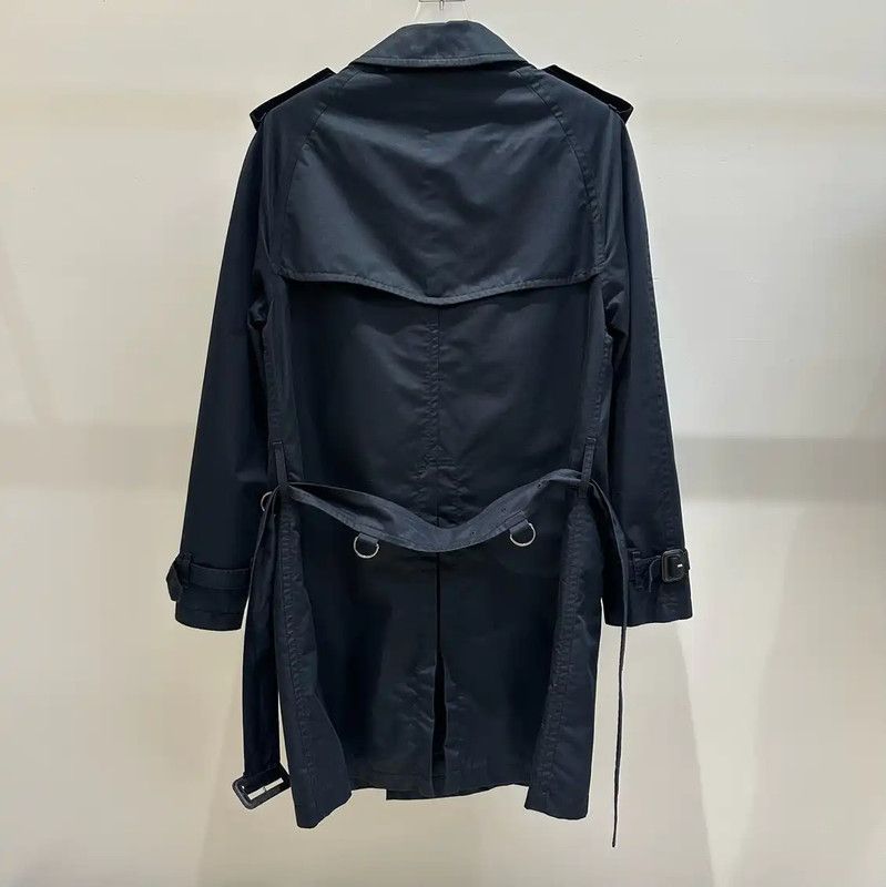 Burberry Burberry Long Black Cotton Double-Breasted Trench Coat Size L / US 10 / IT 46 - 2 Thumbnail