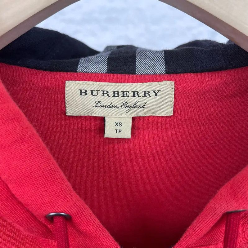 Burberry Burberry Red Cotton Women's Hoodie Size XS / US 0-2 / IT 36-38 - 3 Thumbnail