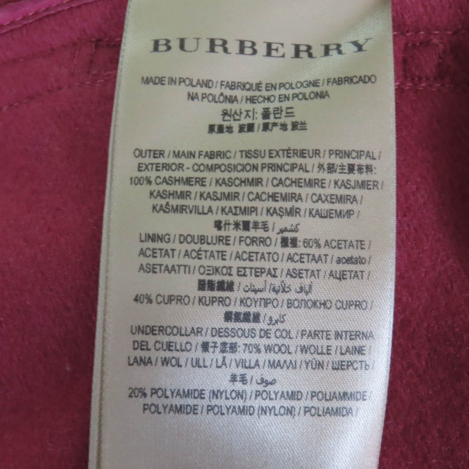 Burberry Burberry Burberry Cashmere Coat Others Outerwear DUTY FREE for USA Size ONE SIZE - 9 Thumbnail