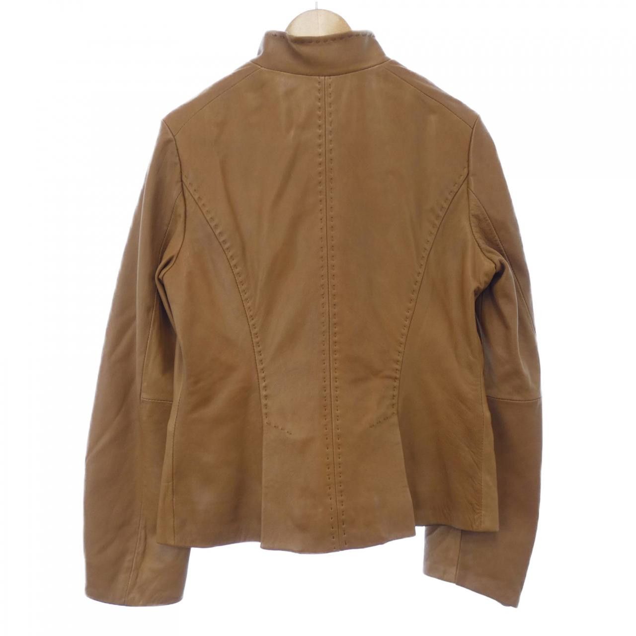 Other Other BCBGMAXAZRIA Leather Jacket Leather Outerwear BTO6DA DUTY FREE for USA Size ONE SIZE - 2 Thumbnail