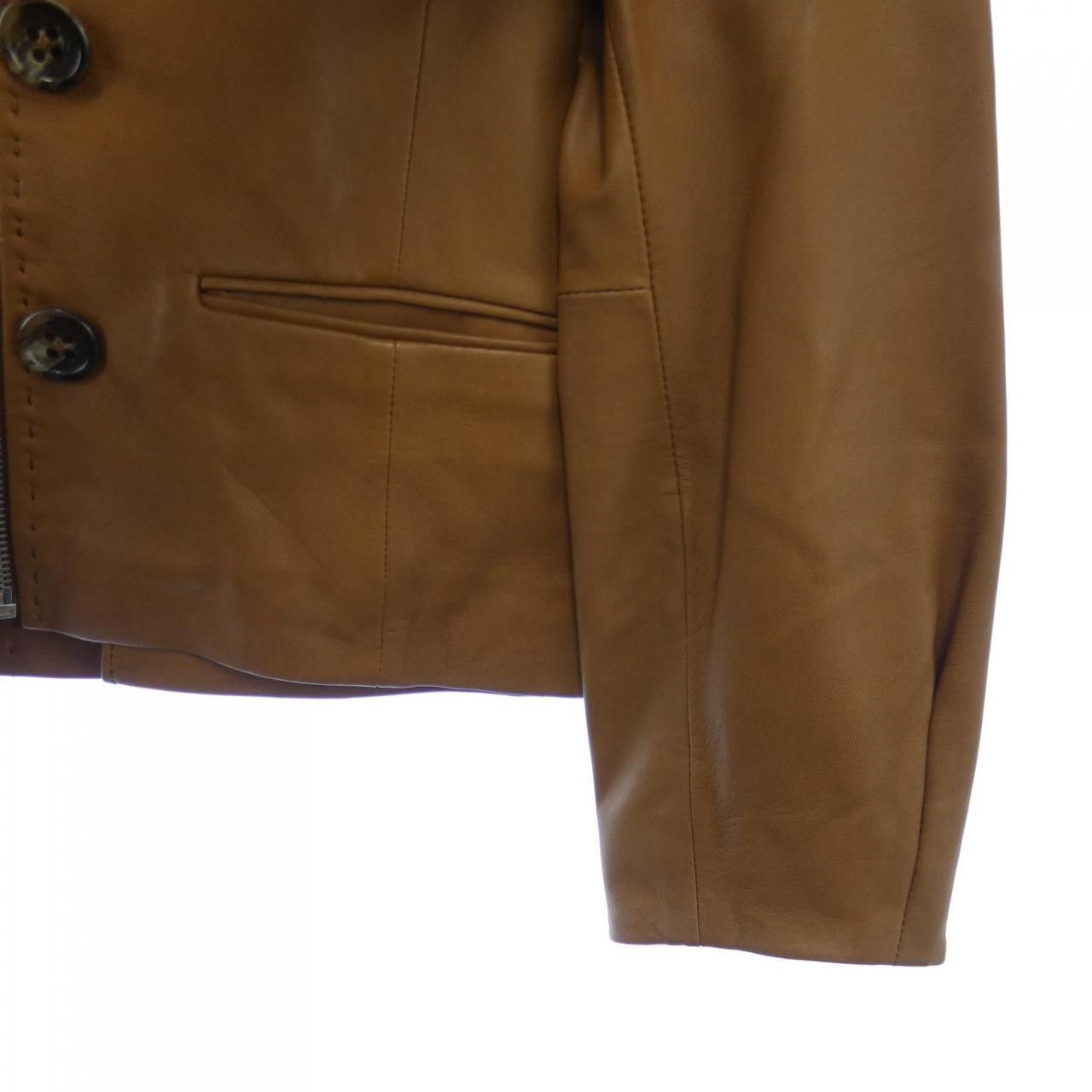 Other Other BCBGMAXAZRIA Leather Jacket Leather Outerwear BTO6DA DUTY FREE for USA Size ONE SIZE - 6 Thumbnail