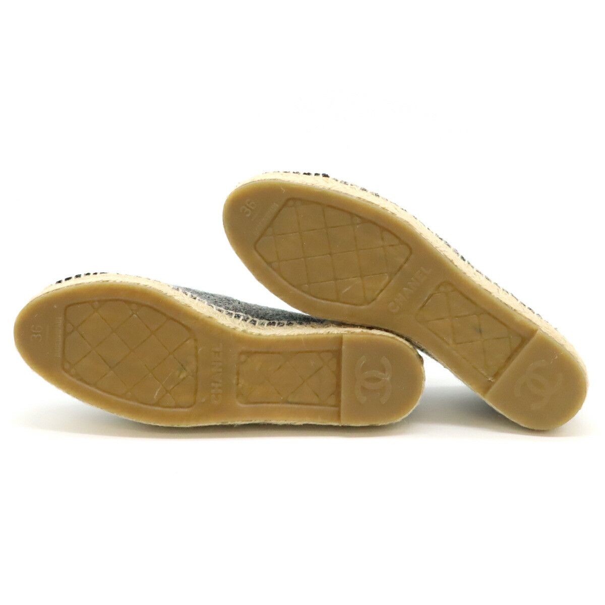 Chanel Chanel Chanel Espadrille Linen Wool Velvet Flat Shoes Natural Material Shoes G29762 DUTY FREE for USA Size ONE SIZE - 4 Thumbnail