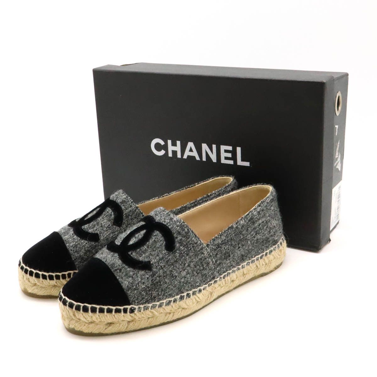 Chanel Chanel Chanel Espadrille Linen Wool Velvet Flat Shoes Natural Material Shoes G29762 DUTY FREE for USA Size ONE SIZE - 8 Thumbnail