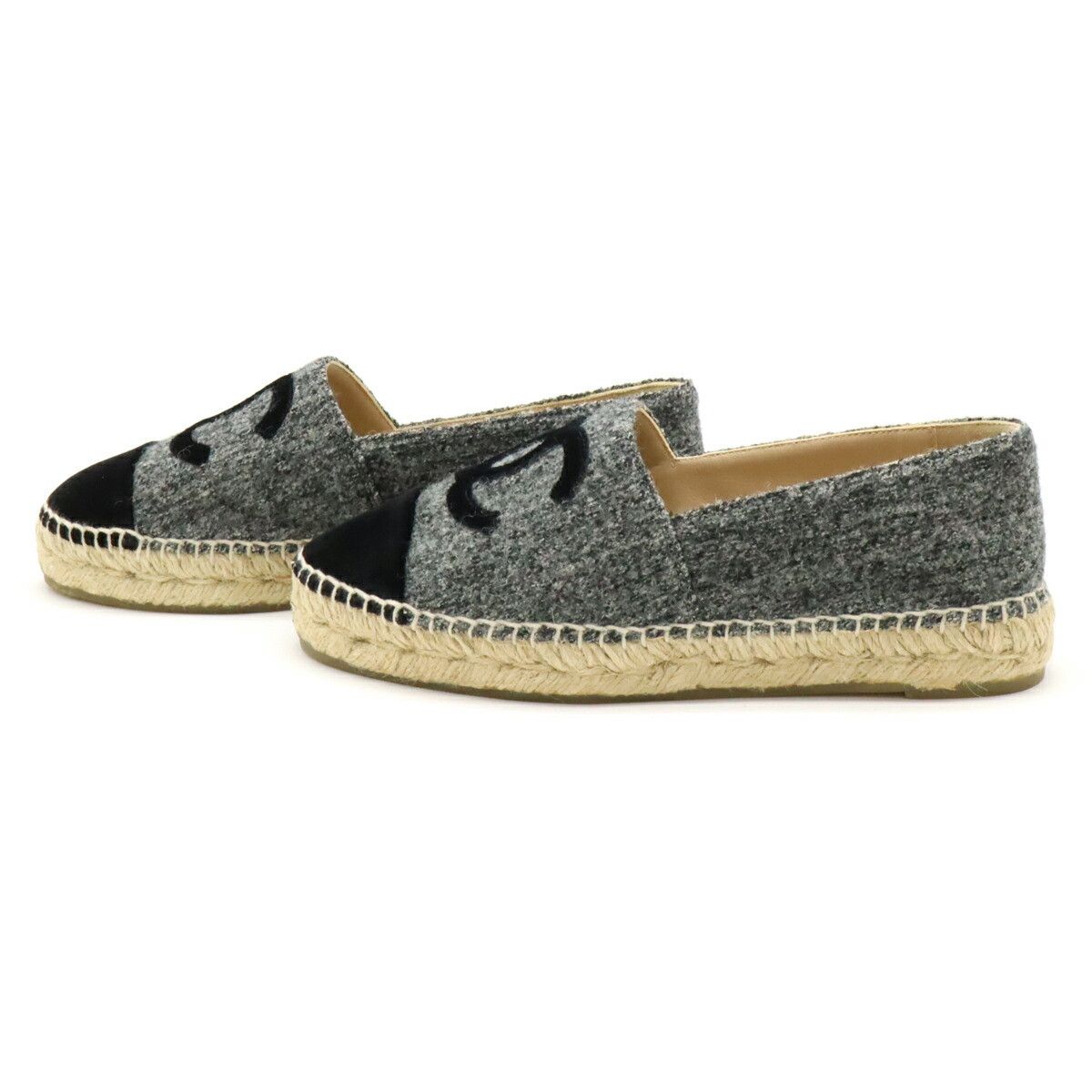Chanel Chanel Chanel Espadrille Linen Wool Velvet Flat Shoes Natural Material Shoes G29762 DUTY FREE for USA Size ONE SIZE - 2 Thumbnail