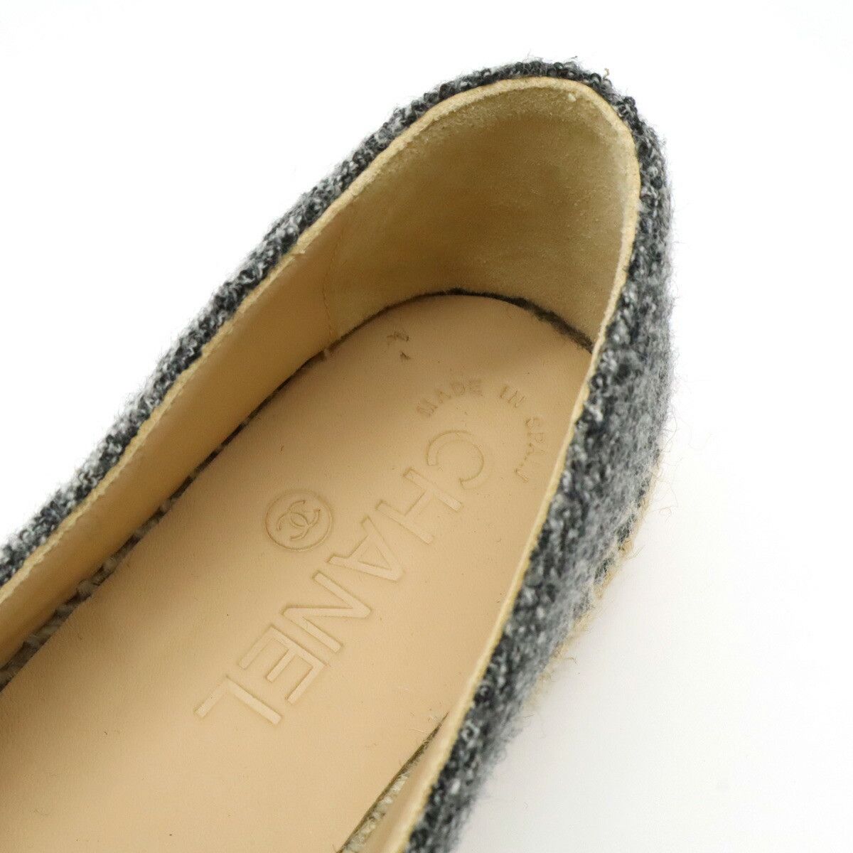 Chanel Chanel Chanel Espadrille Linen Wool Velvet Flat Shoes Natural Material Shoes G29762 DUTY FREE for USA Size ONE SIZE - 6 Thumbnail