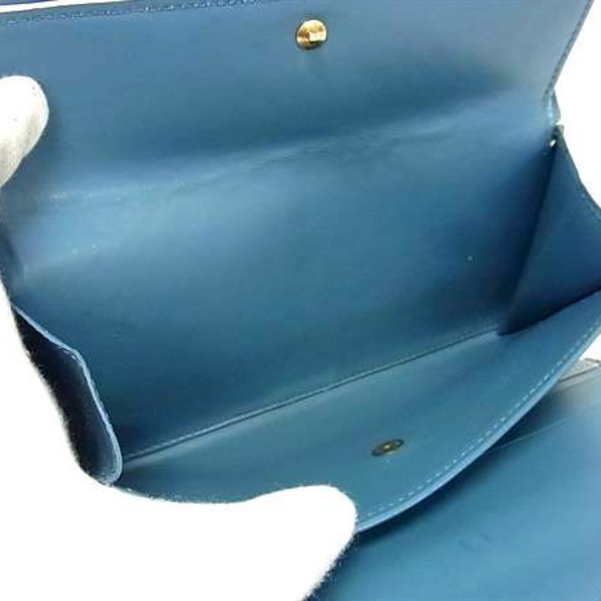 Louis Vuitton LOUIS VUITTON Suhali Porte Tresor International Long Wallet M91837 Blue Leather Women's Size ONE SIZE - 6 Thumbnail