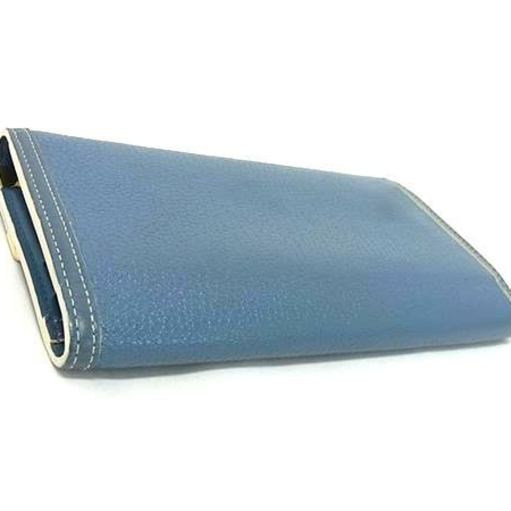 Louis Vuitton LOUIS VUITTON Suhali Porte Tresor International Long Wallet M91837 Blue Leather Women's Size ONE SIZE - 3 Thumbnail