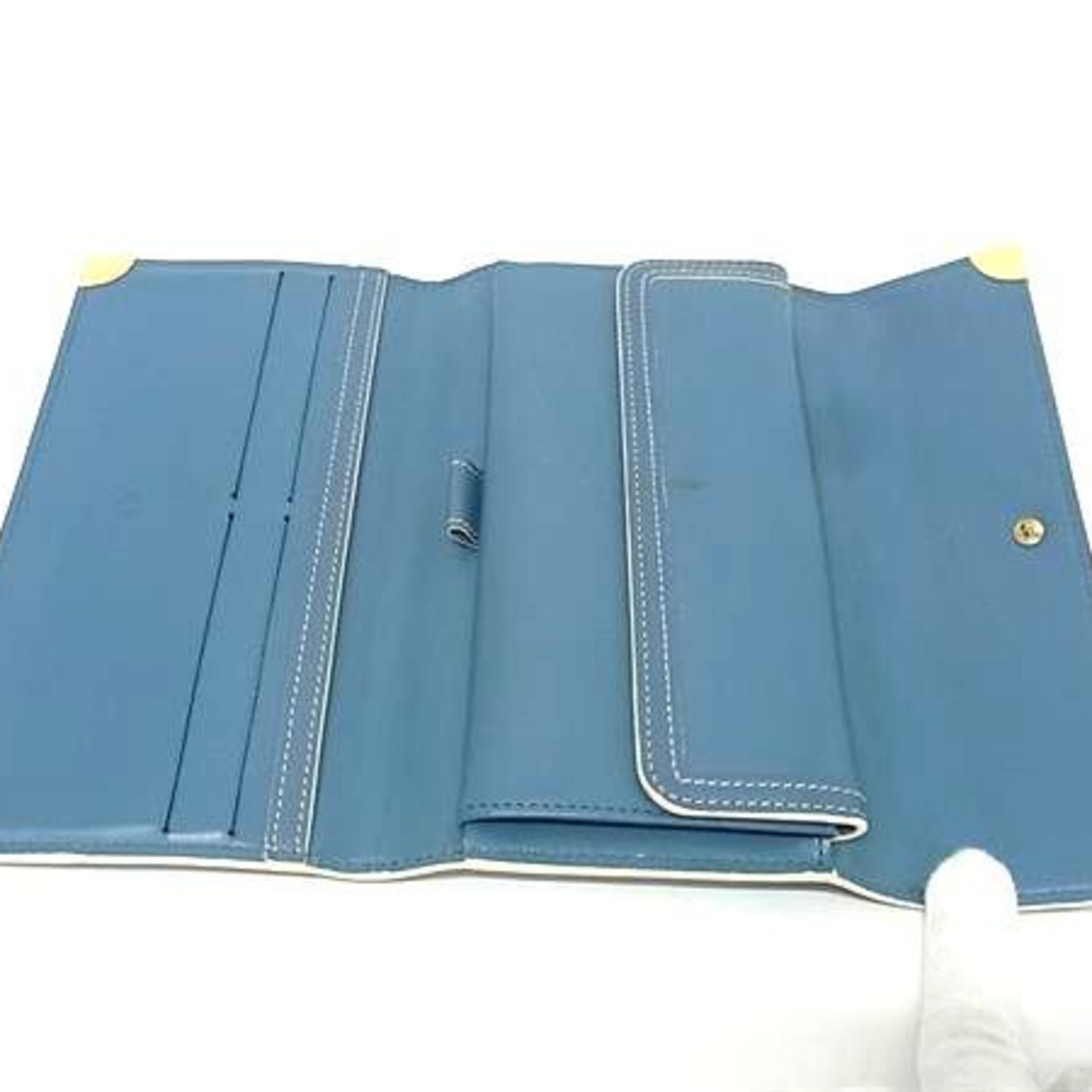 Louis Vuitton LOUIS VUITTON Suhali Porte Tresor International Long Wallet M91837 Blue Leather Women's Size ONE SIZE - 5 Thumbnail