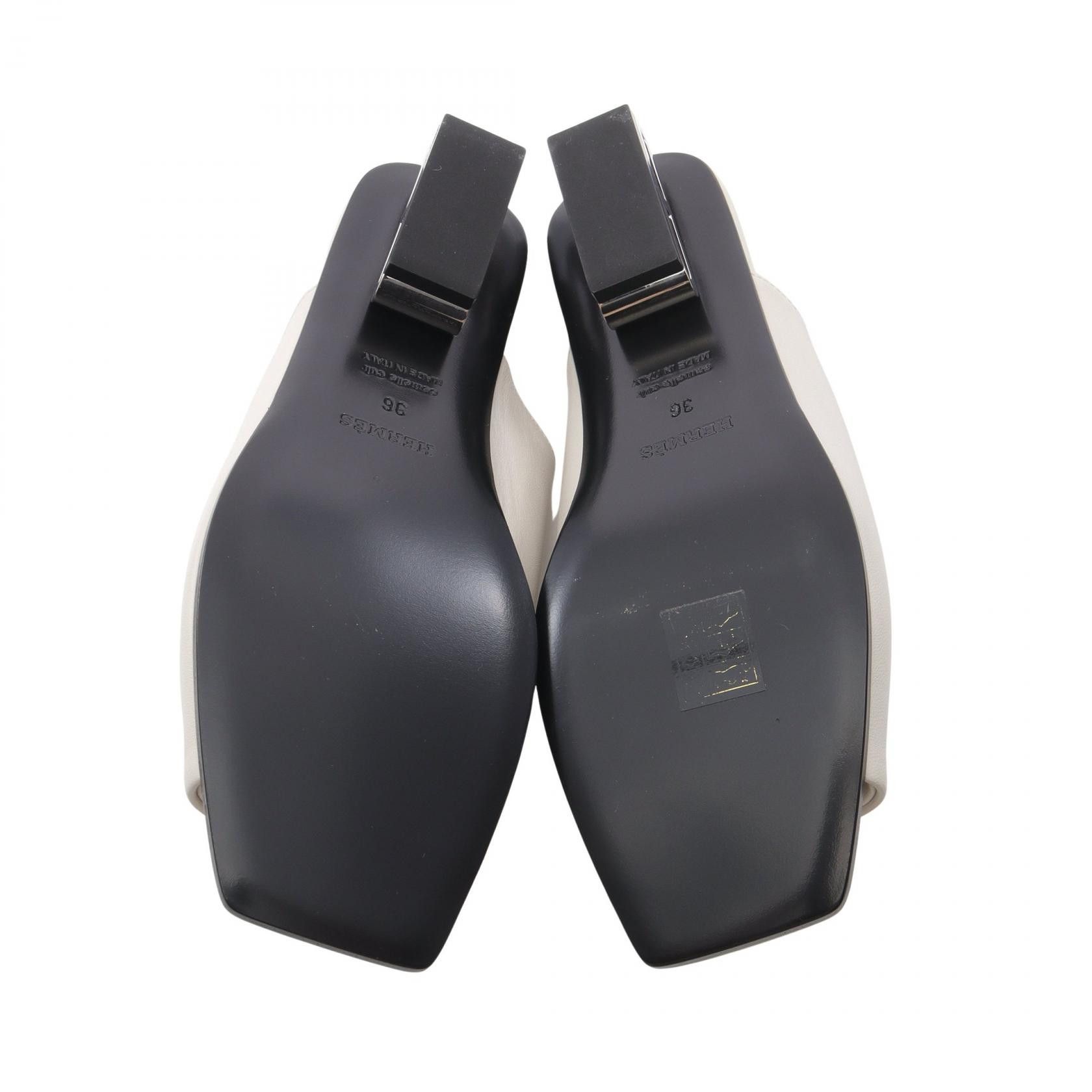 Hermes Hermes IDOLE Chaine d'Ancre Leather Mule Leather Shoes DUTY FREE for USA