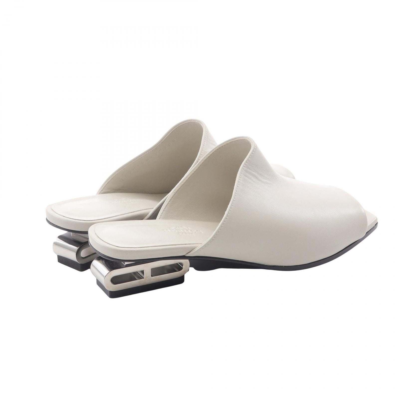 Hermes Hermes IDOLE Chaine d'Ancre Leather Mule Leather Shoes DUTY FREE for USA
