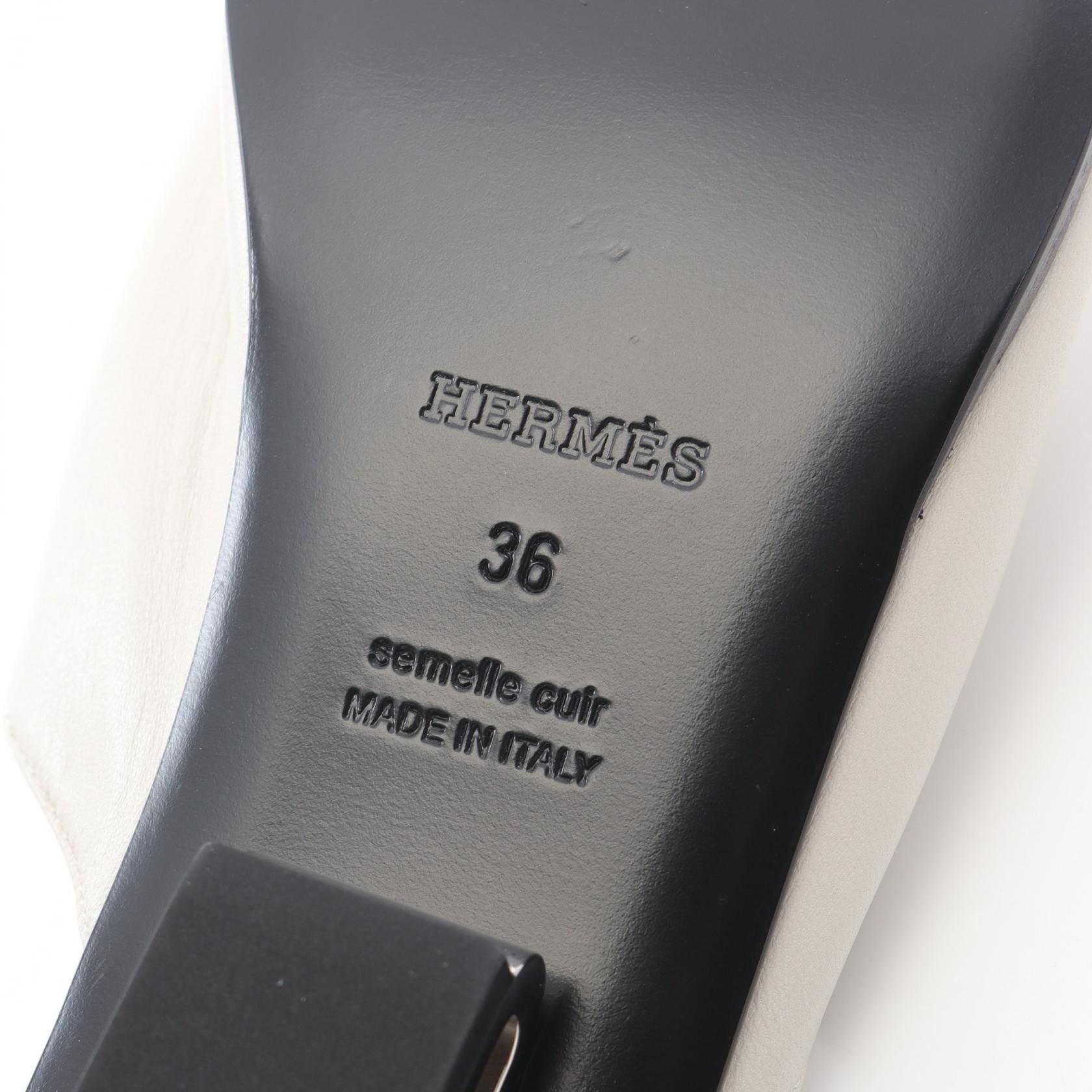 Hermes Hermes IDOLE Chaine d'Ancre Leather Mule Leather Shoes DUTY FREE for USA
