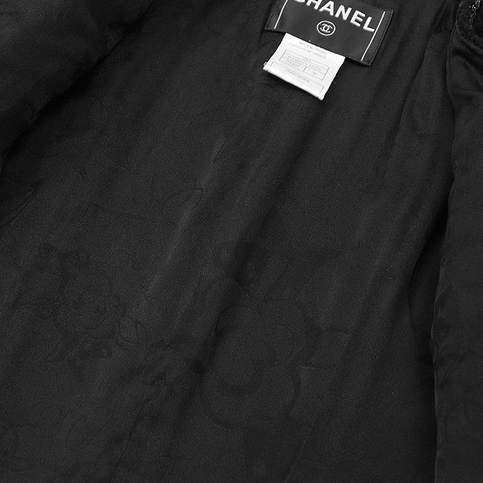 Chanel Chanel Chanel Little Black Tweed Wool Blend Jacket Leather Outerwear P33858 DUTY FREE for USA Size ONE SIZE - 13 Thumbnail