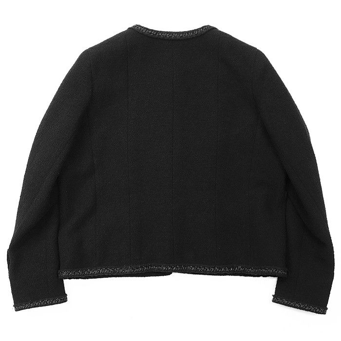 Chanel Chanel Chanel Little Black Tweed Wool Blend Jacket Leather Outerwear P33858 DUTY FREE for USA Size ONE SIZE - 14 Thumbnail
