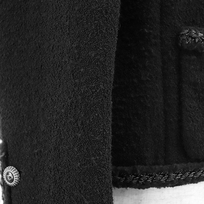Chanel Chanel Chanel Little Black Tweed Wool Blend Jacket Leather Outerwear P33858 DUTY FREE for USA Size ONE SIZE - 16 Thumbnail
