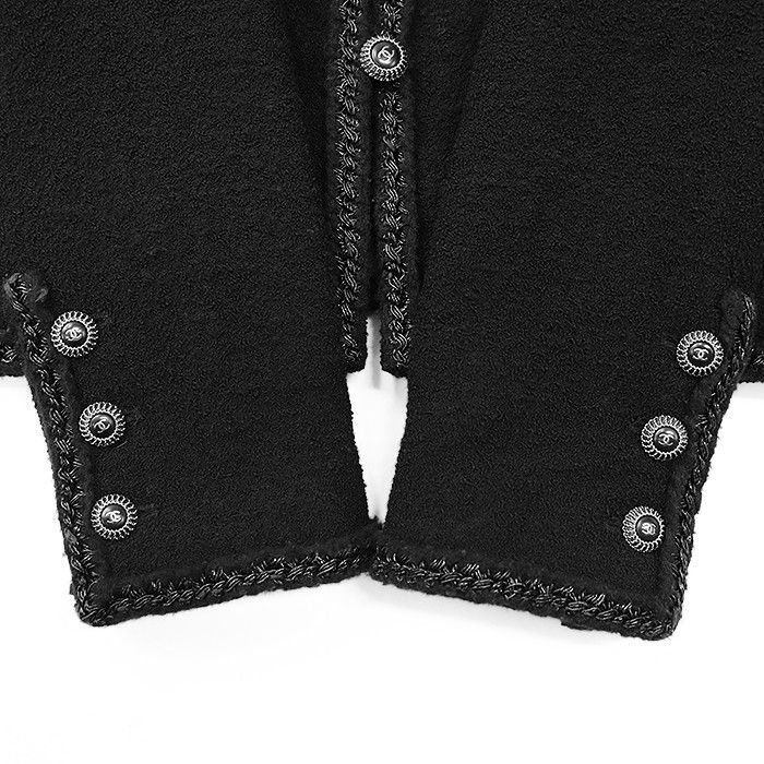 Chanel Chanel Chanel Little Black Tweed Wool Blend Jacket Leather Outerwear P33858 DUTY FREE for USA Size ONE SIZE - 12 Thumbnail