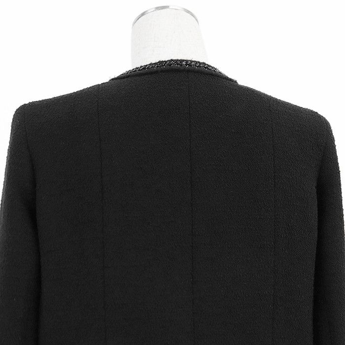 Chanel Chanel Chanel Little Black Tweed Wool Blend Jacket Leather Outerwear P33858 DUTY FREE for USA Size ONE SIZE - 19 Thumbnail