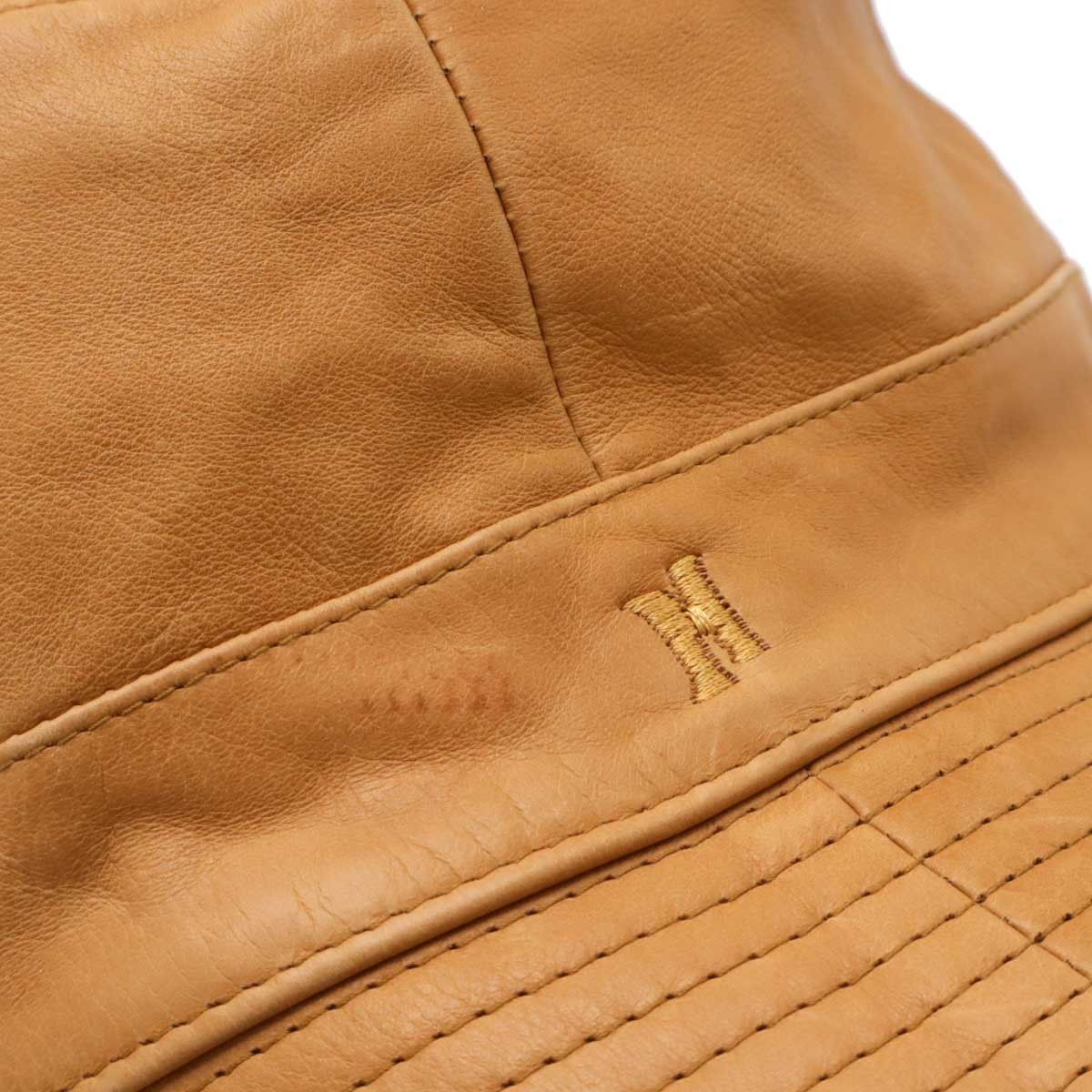 Hermes Hermes Hermes Calfskin Bucket Hat Hat Leather Hats #58 DUTY FREE for USA Size ONE SIZE - 4 Thumbnail