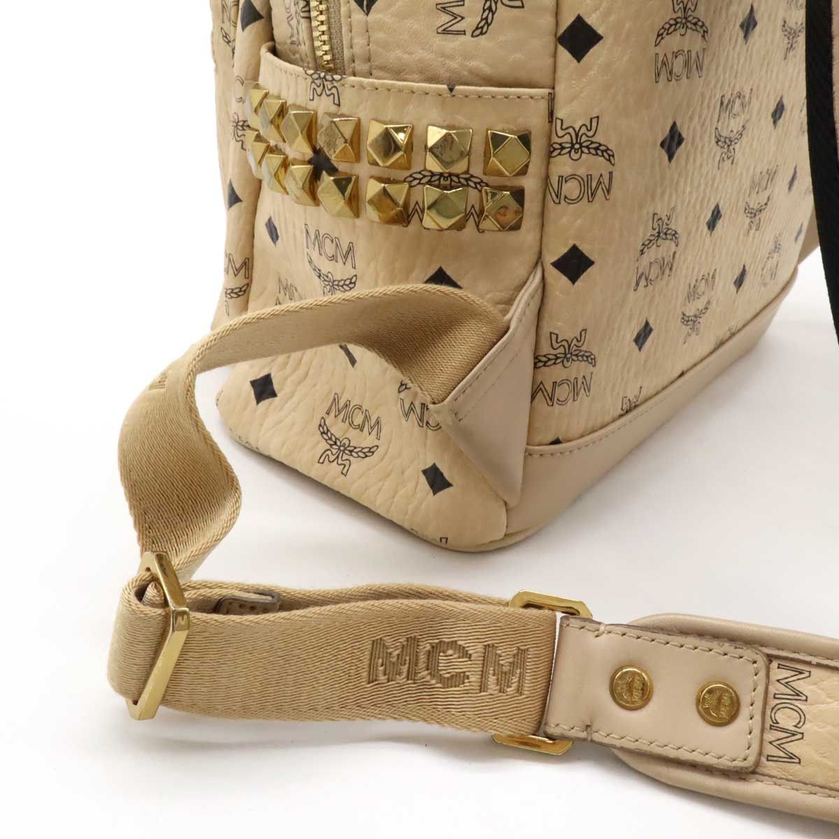 MCM MCM MCM Visetos Leather Studs Backpack MMK65VEIG001 Leather Backpack MMK65VEIG001 DUTY FREE for USA Size ONE SIZE - 5 Thumbnail