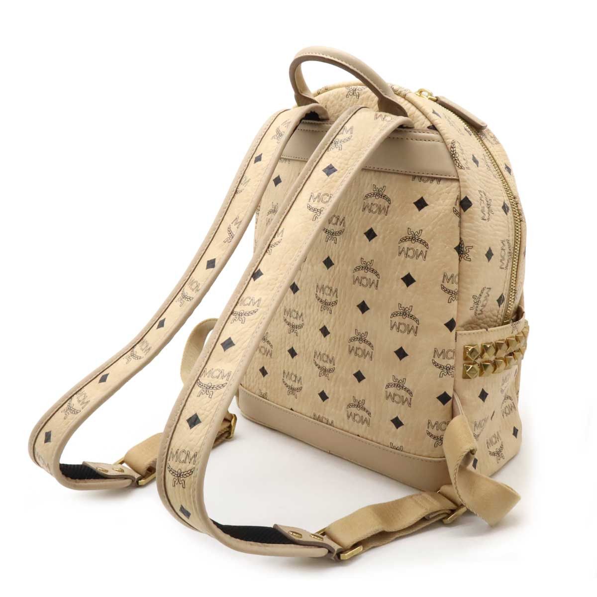 MCM MCM MCM Visetos Leather Studs Backpack MMK65VEIG001 Leather Backpack MMK65VEIG001 DUTY FREE for USA Size ONE SIZE - 2 Thumbnail