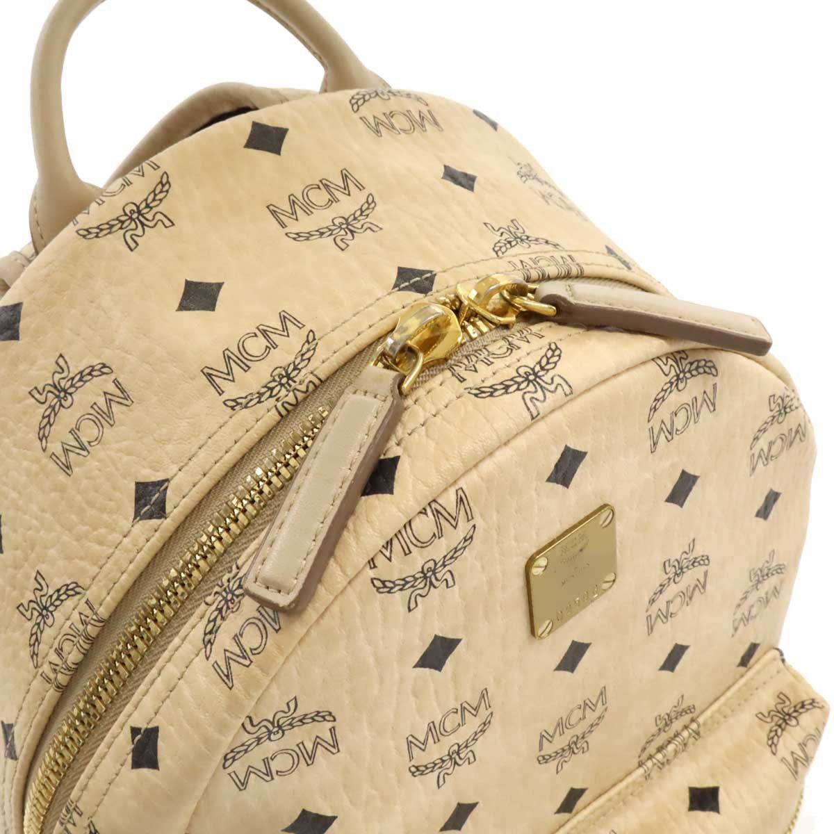 MCM MCM MCM Visetos Leather Studs Backpack MMK65VEIG001 Leather Backpack MMK65VEIG001 DUTY FREE for USA Size ONE SIZE - 7 Thumbnail