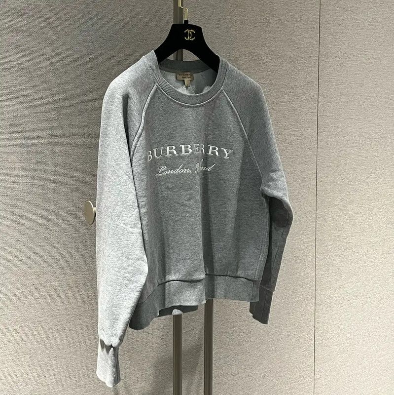 Burberry Burberry Gray Logo Cotton Long Sleeve Sweatshirt Size M / US 6-8 / IT 42-44 - 3 Thumbnail