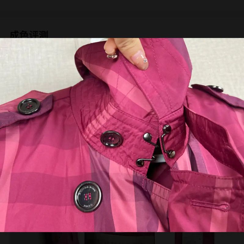 Burberry Burberry Pink Polyester Women's Trench Coat Size ONE SIZE - 2 Thumbnail