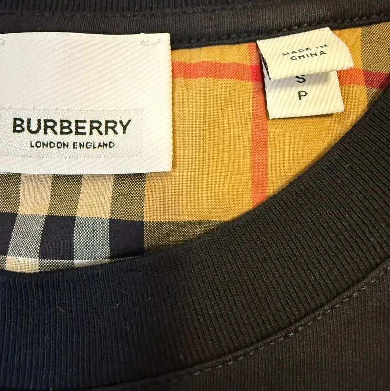 Burberry Burberry Black Cotton Checked Short Sleeve T-Shirt Size S / US 4 / IT 40 - 5 Thumbnail