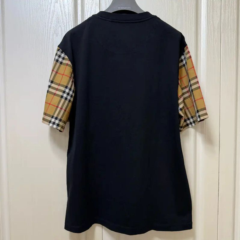 Burberry Burberry Black Cotton Checked Short Sleeve T-Shirt Size S / US 4 / IT 40 - 2 Thumbnail