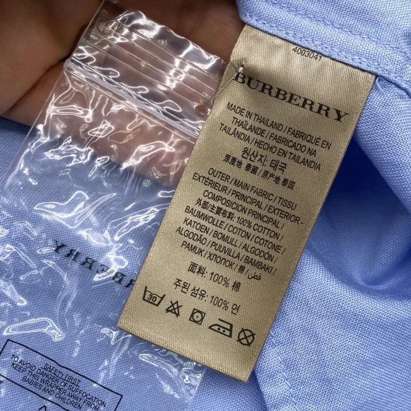 Burberry Burberry Blue Cotton Long Sleeve Shirt XS Size XS / US 0-2 / IT 36-38 - 5 Thumbnail