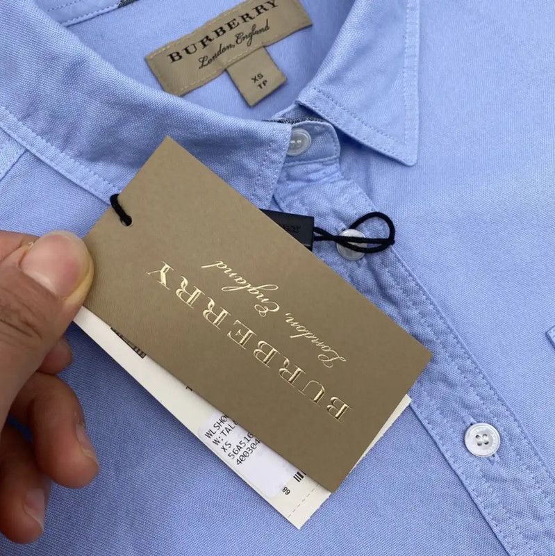 Burberry Burberry Blue Cotton Long Sleeve Shirt XS Size XS / US 0-2 / IT 36-38 - 3 Thumbnail