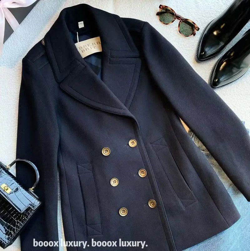 Burberry Burberry Women's Black Wool Jacket Size ONE SIZE - 4 Thumbnail