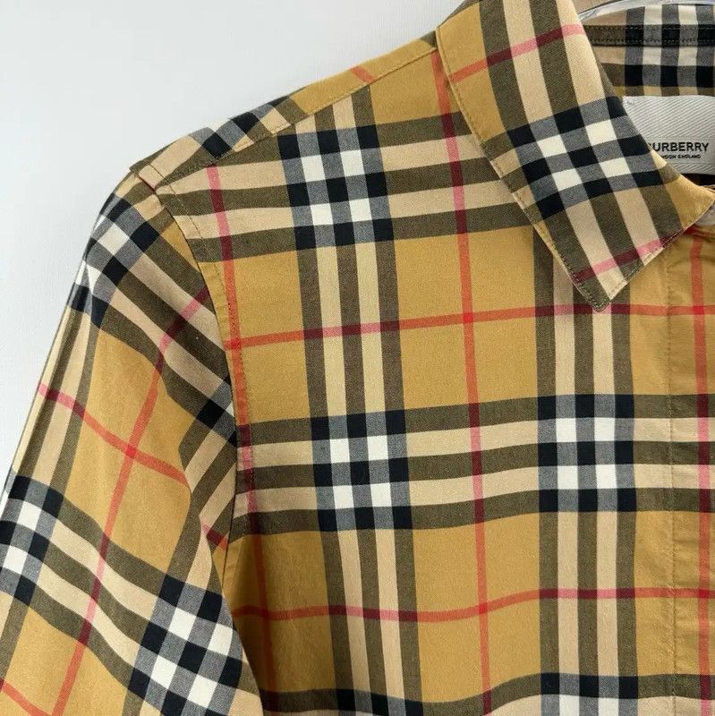 Burberry Burberry Women's Beige Check Cotton Shirt Size S / US 4 / IT 40 - 4 Thumbnail