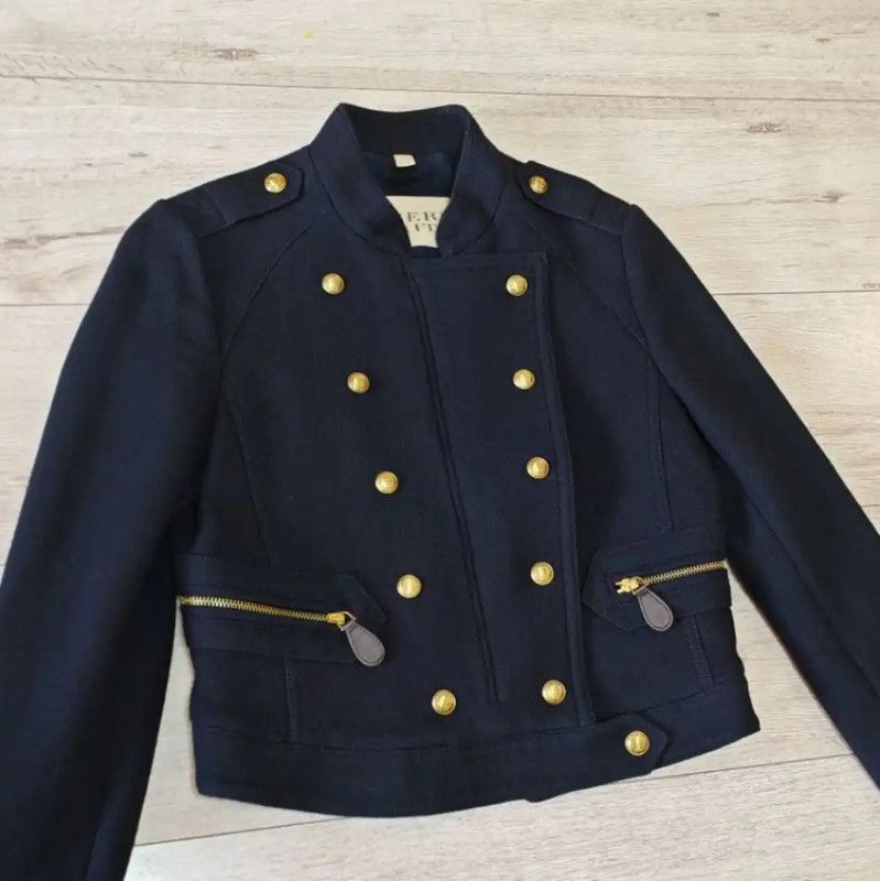 Burberry Burberry Women's Navy Wool Logo Jacket Size M / US 6-8 / IT 42-44 - 2 Thumbnail