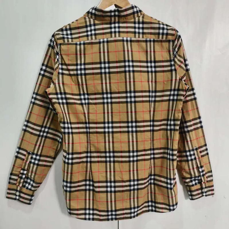 Burberry Burberry Long Sleeve Khaki Cotton Shirt Size L / US 10 / IT 46 - 2 Thumbnail