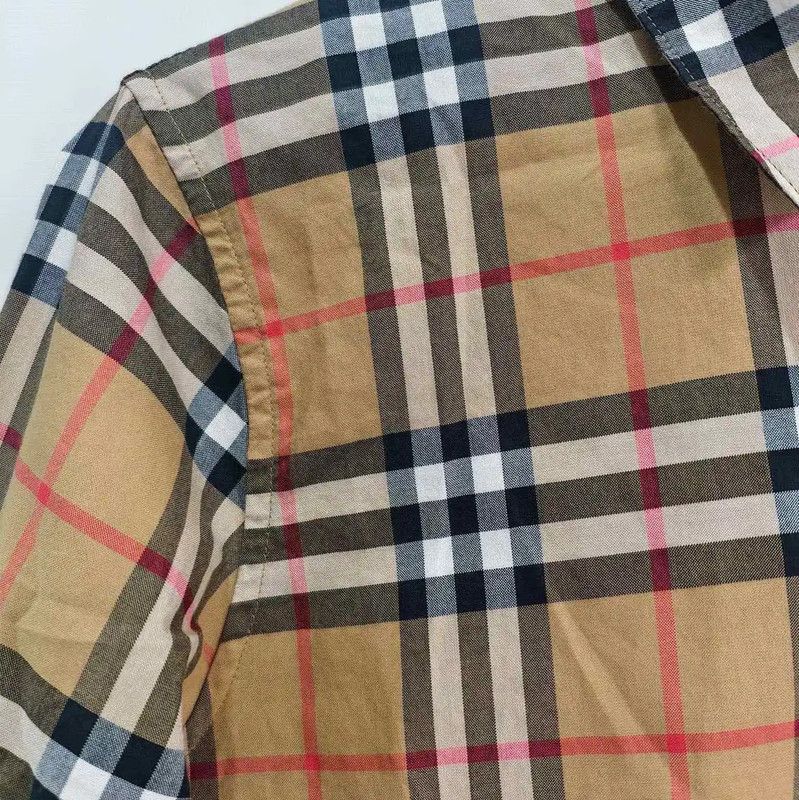 Burberry Burberry Long Sleeve Khaki Cotton Shirt Size L / US 10 / IT 46 - 4 Thumbnail