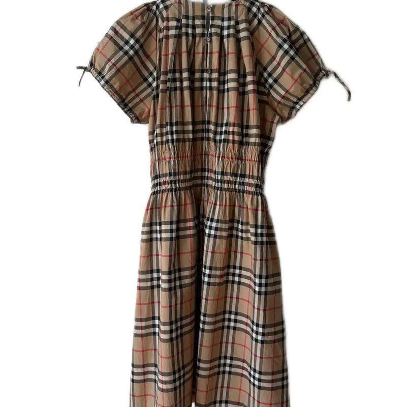 Burberry Burberry Summer Khaki Cotton Check Dress Size L / US 10 / IT 46 - 2 Thumbnail