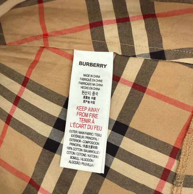 Burberry Burberry Summer Khaki Cotton Check Dress Size L / US 10 / IT 46 - 8 Thumbnail
