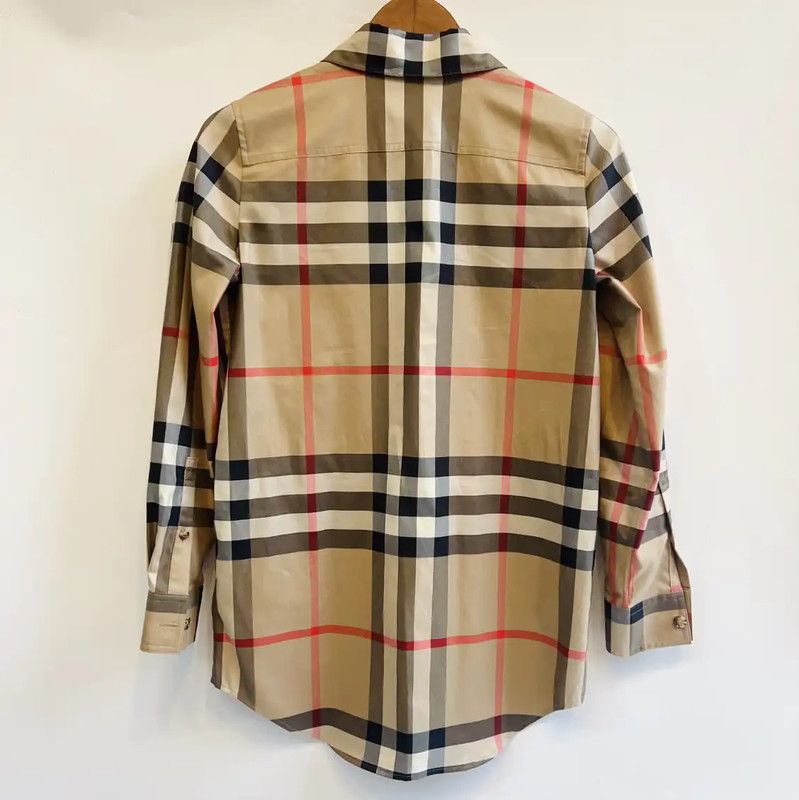 Burberry Burberry Khaki Cotton Long Sleeve Shirt Size S / US 4 / IT 40 - 2 Thumbnail
