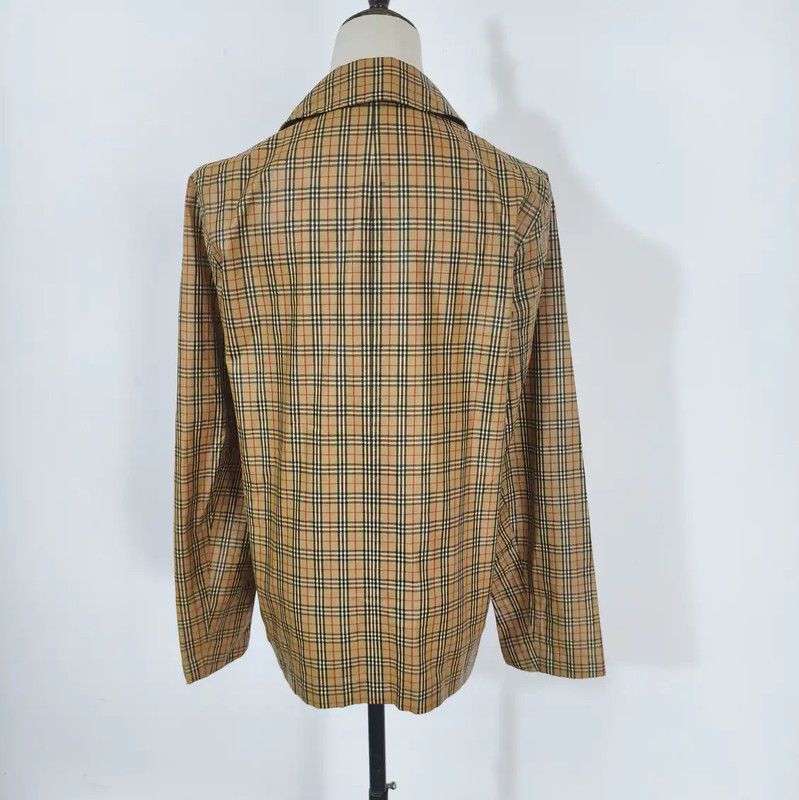 Burberry Burberry Khaki Cotton Plaid Long Sleeve Cardigan Size M / US 6-8 / IT 42-44 - 5 Thumbnail