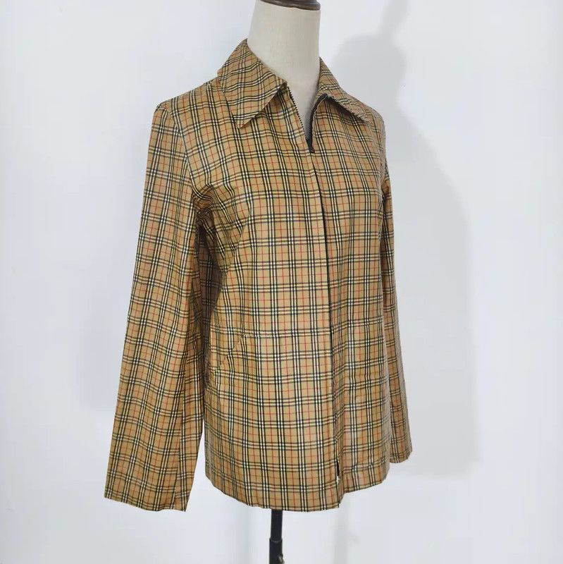 Burberry Burberry Khaki Cotton Plaid Long Sleeve Cardigan Size M / US 6-8 / IT 42-44 - 4 Thumbnail