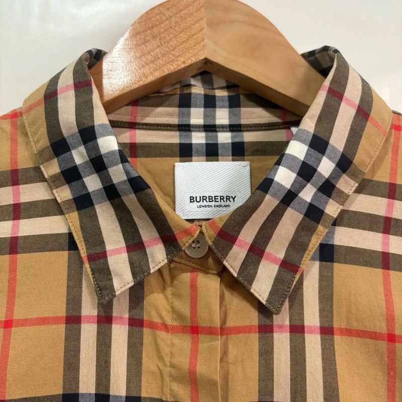 Burberry Burberry Long Sleeve Cotton Shirt in Khaki Size XL / US 12-14 / IT 48-50 - 3 Thumbnail