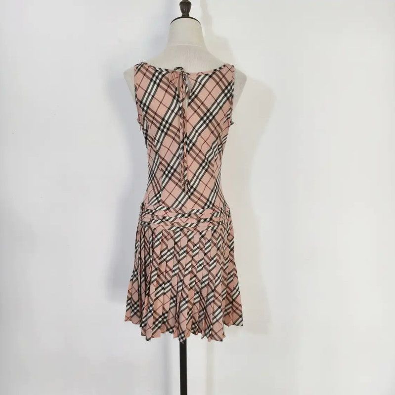 Burberry Burberry Pink Cotton Blend Plaid Dress Size M / US 6-8 / IT 42-44 - 6 Thumbnail
