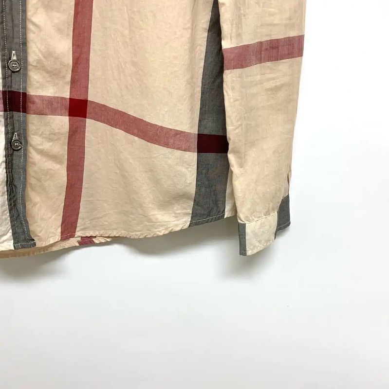 Burberry Burberry Beige Check Long Sleeve Shirt Size S / US 4 / IT 40 - 4 Thumbnail
