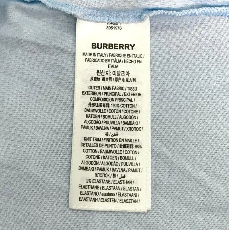 Burberry Burberry Blue Cotton T-Shirt Size XS / US 0-2 / IT 36-38 - 6 Thumbnail