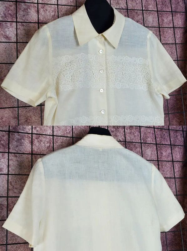 Burberry Burberry Summer Beige Lace Embroidered Short Sleeve Shirt Size M / US 6-8 / IT 42-44 - 3 Thumbnail