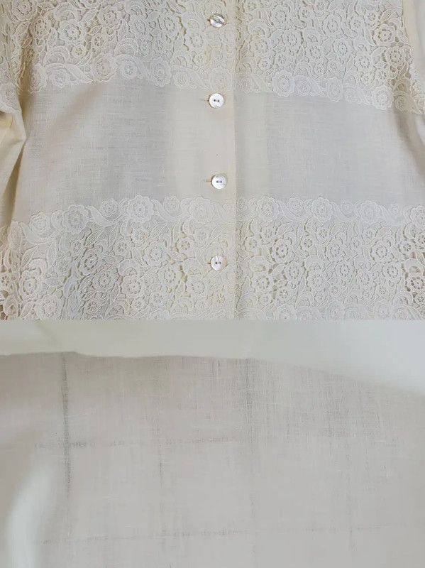 Burberry Burberry Summer Beige Lace Embroidered Short Sleeve Shirt Size M / US 6-8 / IT 42-44 - 4 Thumbnail