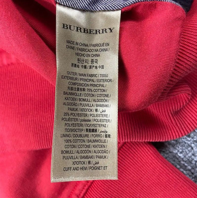 Burberry Burberry Red Cotton Zip-Up Hoodie for Women Size L / US 10 / IT 46 - 4 Thumbnail