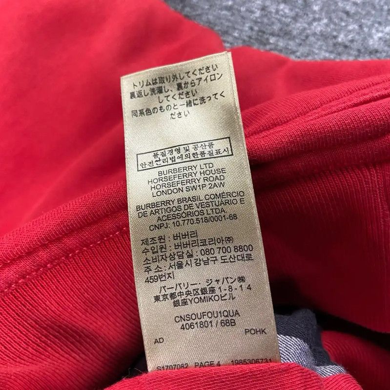 Burberry Burberry Red Cotton Zip-Up Hoodie for Women Size L / US 10 / IT 46 - 6 Thumbnail