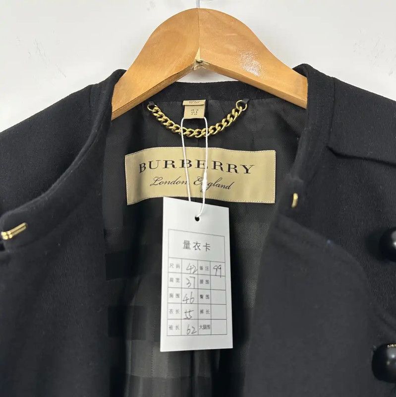 Burberry Burberry Black Wool Women's Jacket M Size Size M / US 6-8 / IT 42-44 - 3 Thumbnail
